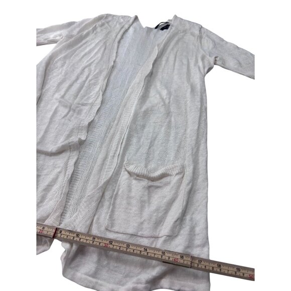 Tahari Womens Open Front Lightweight Linen Cardigan With Pockets Short Sleeves S - Picture 10 of 11